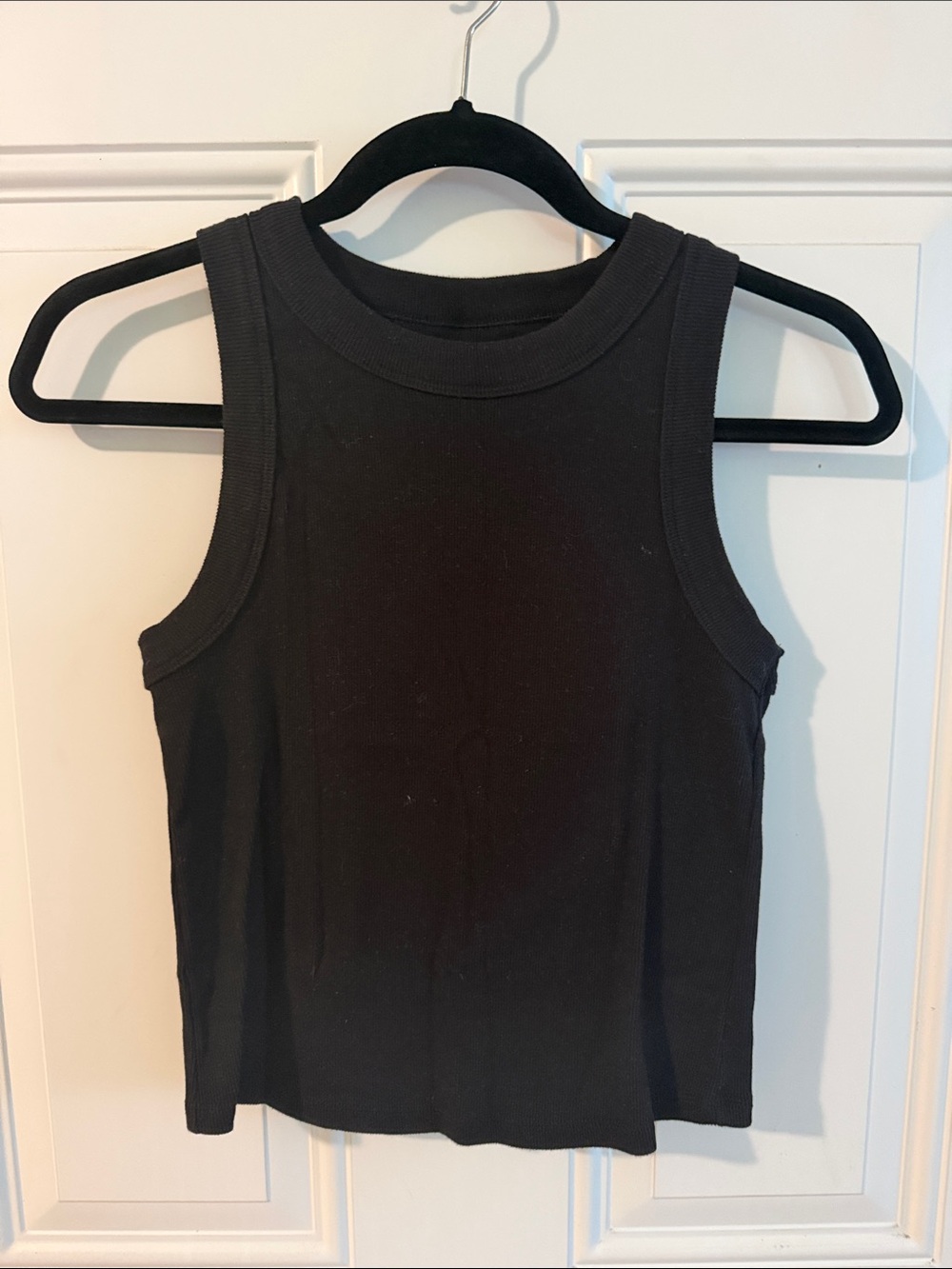 Old Navy Black Ribbed High-Neck Tank Top